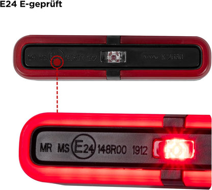 evermotor Mini LED Rücklicht Motorrad mit Bremslicht, 6-12V, M19 E-zertifiziert, IP67 Wasserdicht, 900mm Kabel, Einfache Montage für Motorräder, E-Bikes und Fahrräder