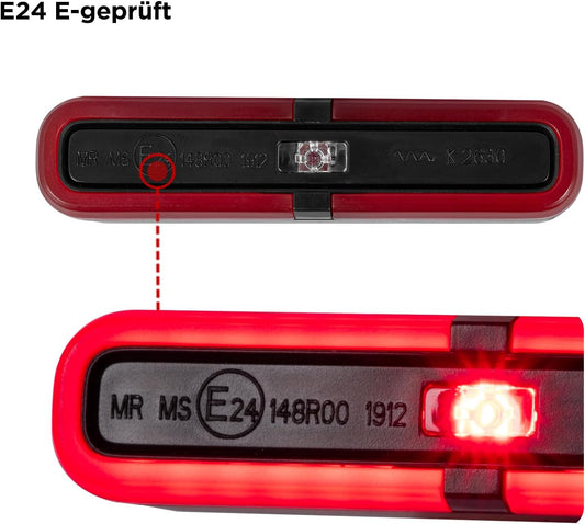 evermotor Mini LED Rücklicht Motorrad mit Bremslicht, 6-12V, M19 E-zertifiziert, IP67 Wasserdicht, 900mm Kabel, Einfache Montage für Motorräder, E-Bikes und Fahrräder