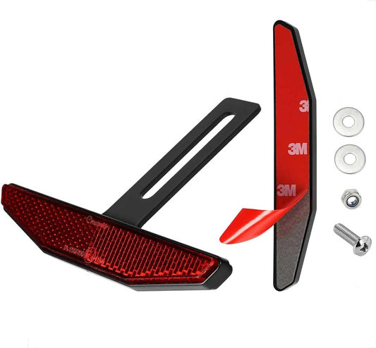 E4 Universal Motorrad Rückstrahler 125mm mit T-Halter, 2 Stück Set