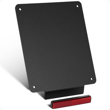evermotor Motorrad Kennzeichenhalter 180x200 mm, mit 100 mm 150° Reflektor, Aluminium Motorrad Nummernschildhalter, Rückstrahler Hinten Katzenaugen Aluminiumlegierung