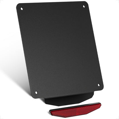 evermotor Motorrad Kennzeichenhalter 180x200 mm, mit 100 mm 150° Reflektor, Aluminium Motorrad Nummernschildhalter, Rückstrahler Hinten Katzenaugen Aluminiumlegierung