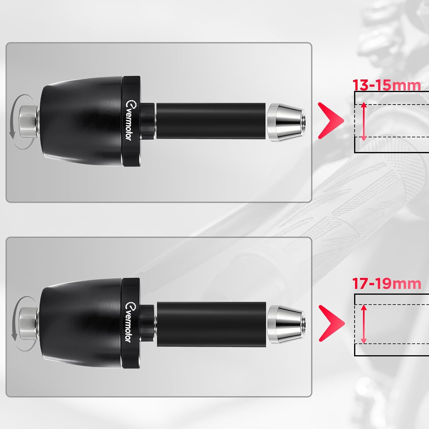 Evermotor 2 X Motorrad CNC Aluminum Lenkergriffe Lenkerenden, Motorrad Lenkergriffe Endkappen für Meisten Motorrand/Roller