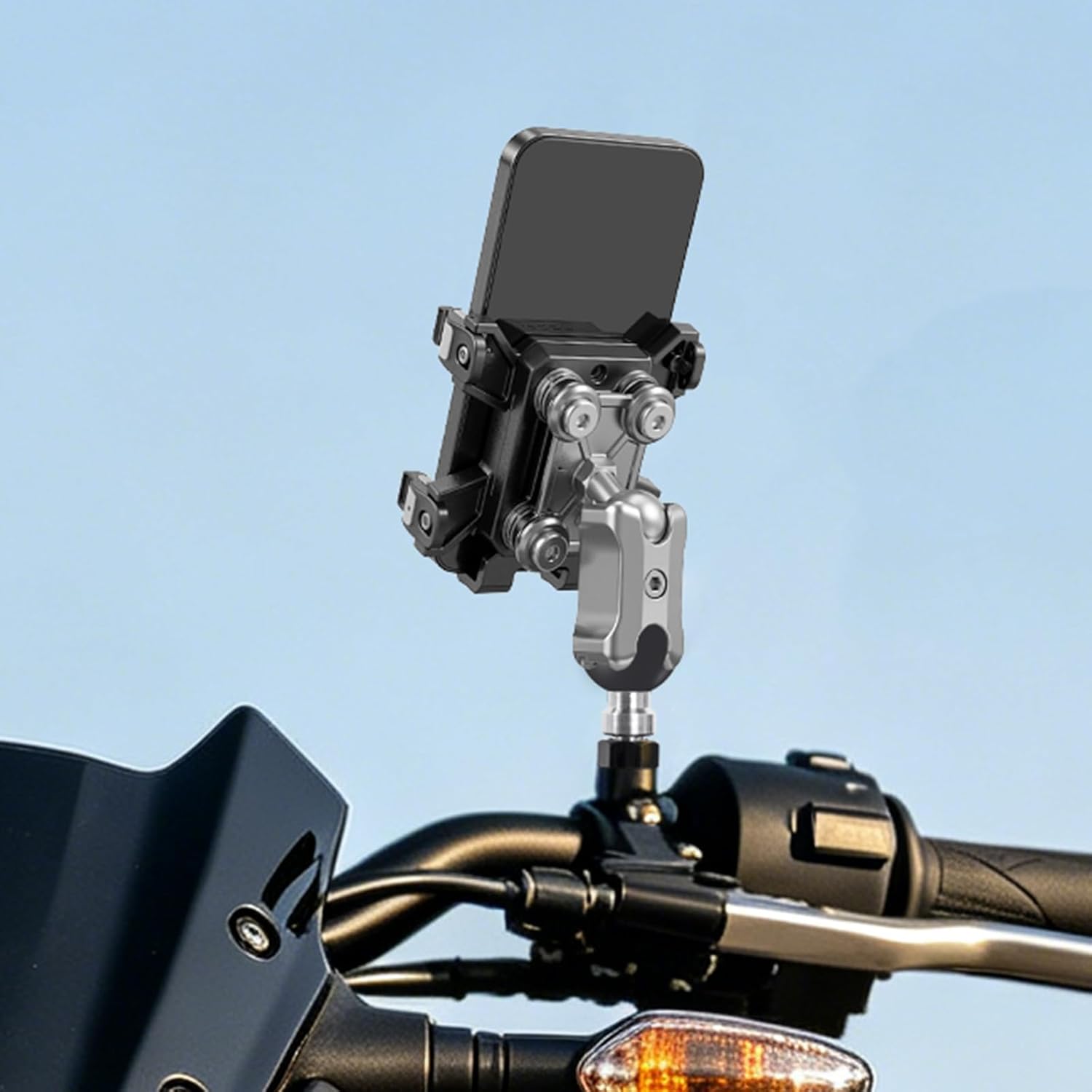 1 Zoll Motorrad Ball Mount Adapter, M10 x 1,25 Gewindepfosten, TPU-rutschfest Rückspiegel Schraube Kugelkopf, für Actionkamera, Camcorder