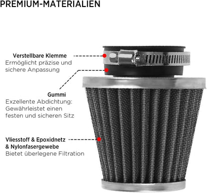 Doppelschicht Stahl Luftfilter Motorrad, waschbar und wiederverwendbar