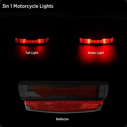 evermotor 6-58V LED Rücklicht Motorrad, StVZO Zugelassen Fahrrad Bremslicht mit Reflektor für Hinten Gepäckträger 50/80mm, 1000mm Kabel, K-mark, E24 E-geprüft, IPX67 Wasserdicht