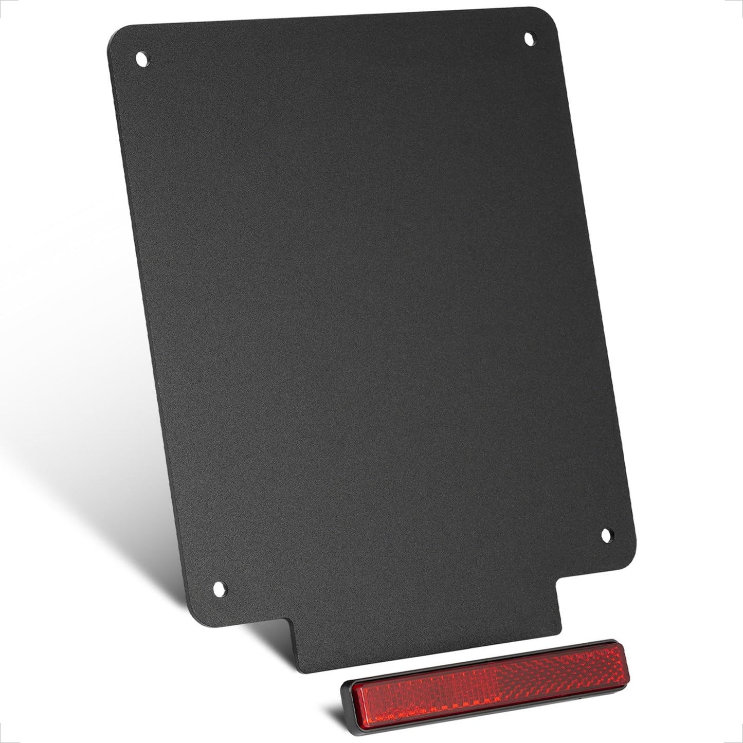 evermotor Motorrad Kennzeichenhalter 180x200 mm, mit 100 mm Reflektor, Aluminium Nummernschildhalter Motorrad-kennzeichenhalter, Rückstrahler Hinten Katzenaugen Reflektoren Aluminiumlegierung