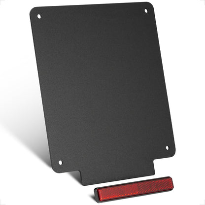 evermotor Motorrad Kennzeichenhalter 180x200 mm, mit 100 mm Reflektor, Aluminium Nummernschildhalter Motorrad-kennzeichenhalter, Rückstrahler Hinten Katzenaugen Reflektoren Aluminiumlegierung