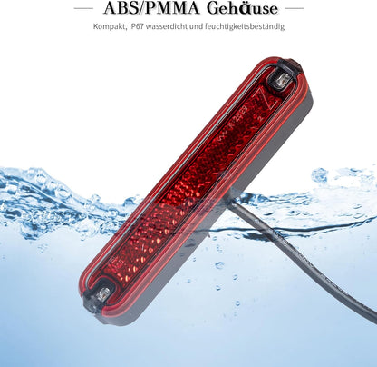 evermotor Bremslicht mit Motorrad LED-Rücklicht, 6-12V, IP67 Wasserdicht, 900mm Kabel, M18 CE-zertifiziert und StVZO-zugelassen,Einfache Montage für Motorräder, Fahrräder und E-Bikes