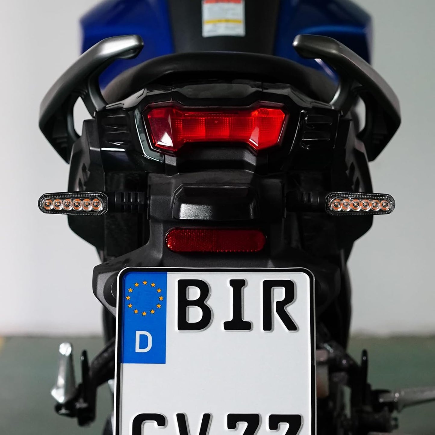 evermotor 6 LEDs Blinker Motorrad, Universal 12V 2.4W, E geprüft, 2 Stück | Wasserdicht IP67, Retro Schwarz, für e Scooter Quad ATV