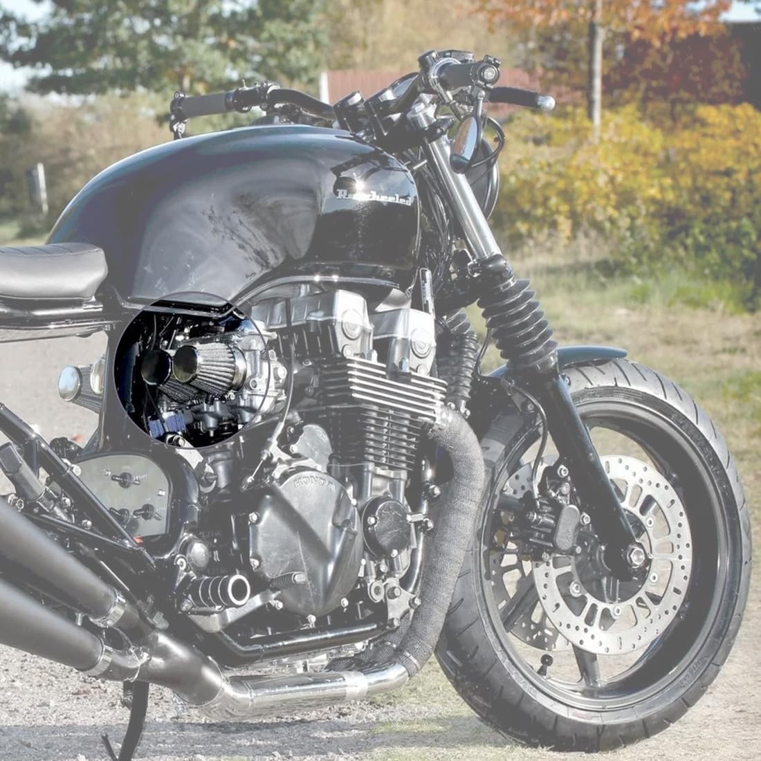 Doppelschicht Stahl Luftfilter Motorrad, waschbar und wiederverwendbar, Verschiedene Größen