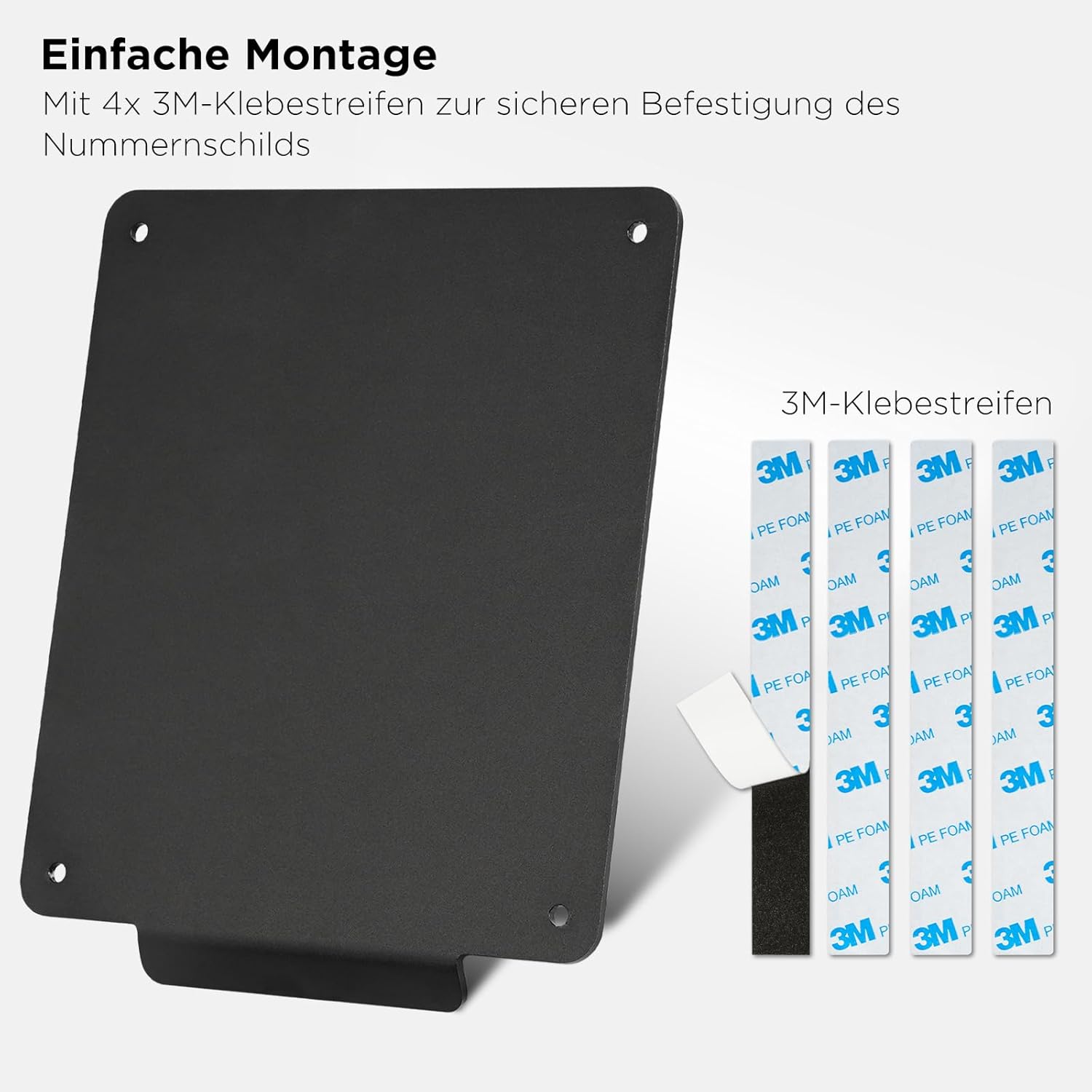 evermotor Motorrad Kennzeichenhalter 180x200 mm, mit 100 mm 150° Reflektor, Aluminium Motorrad Nummernschildhalter, Rückstrahler Hinten Katzenaugen Aluminiumlegierung