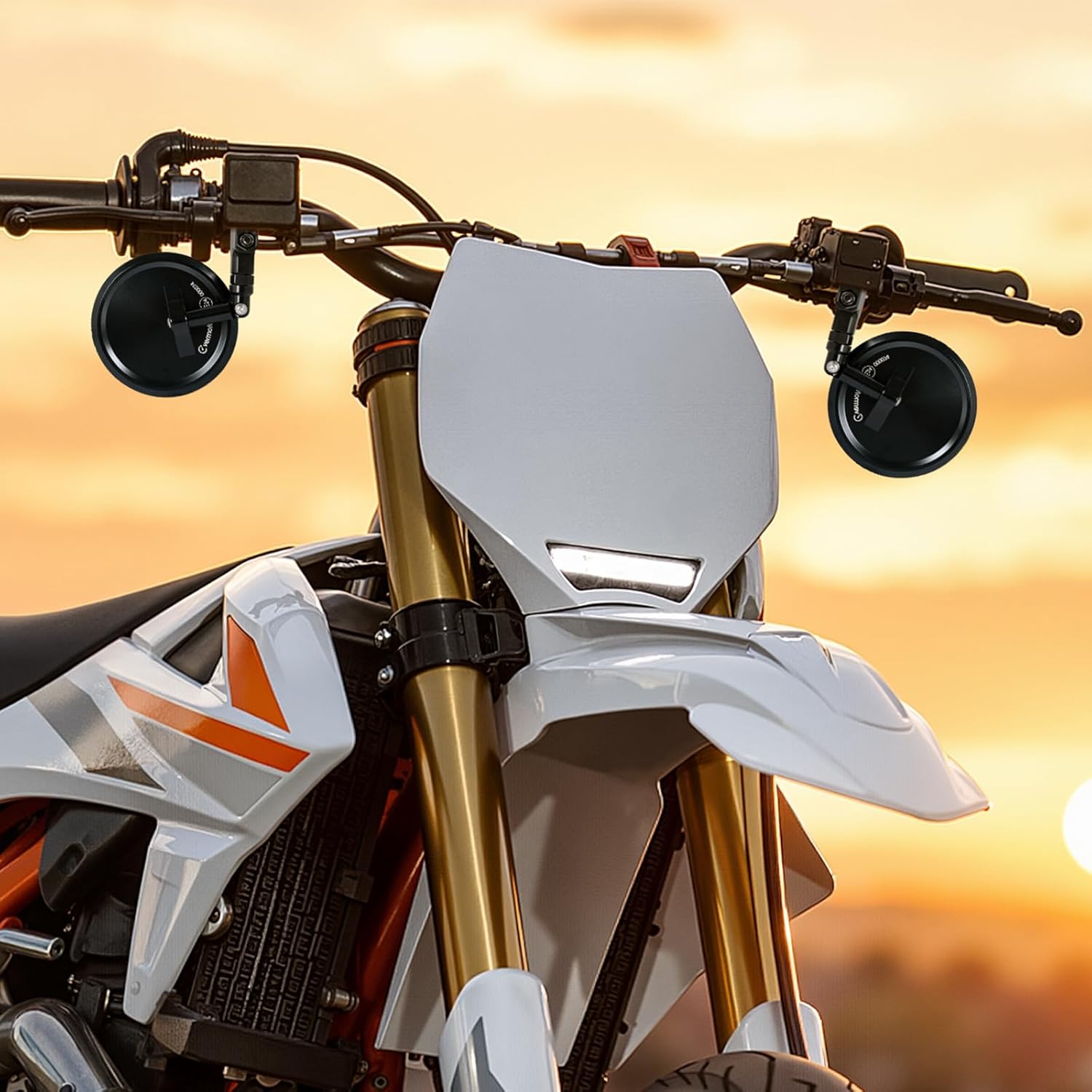 evermotor, Motorrad Spiegelhalterung 2 Stück, Aluminium Lenkerhalterung für Rückspiegel, passend für 22 mm / 25 mm Lenker, Schwarz