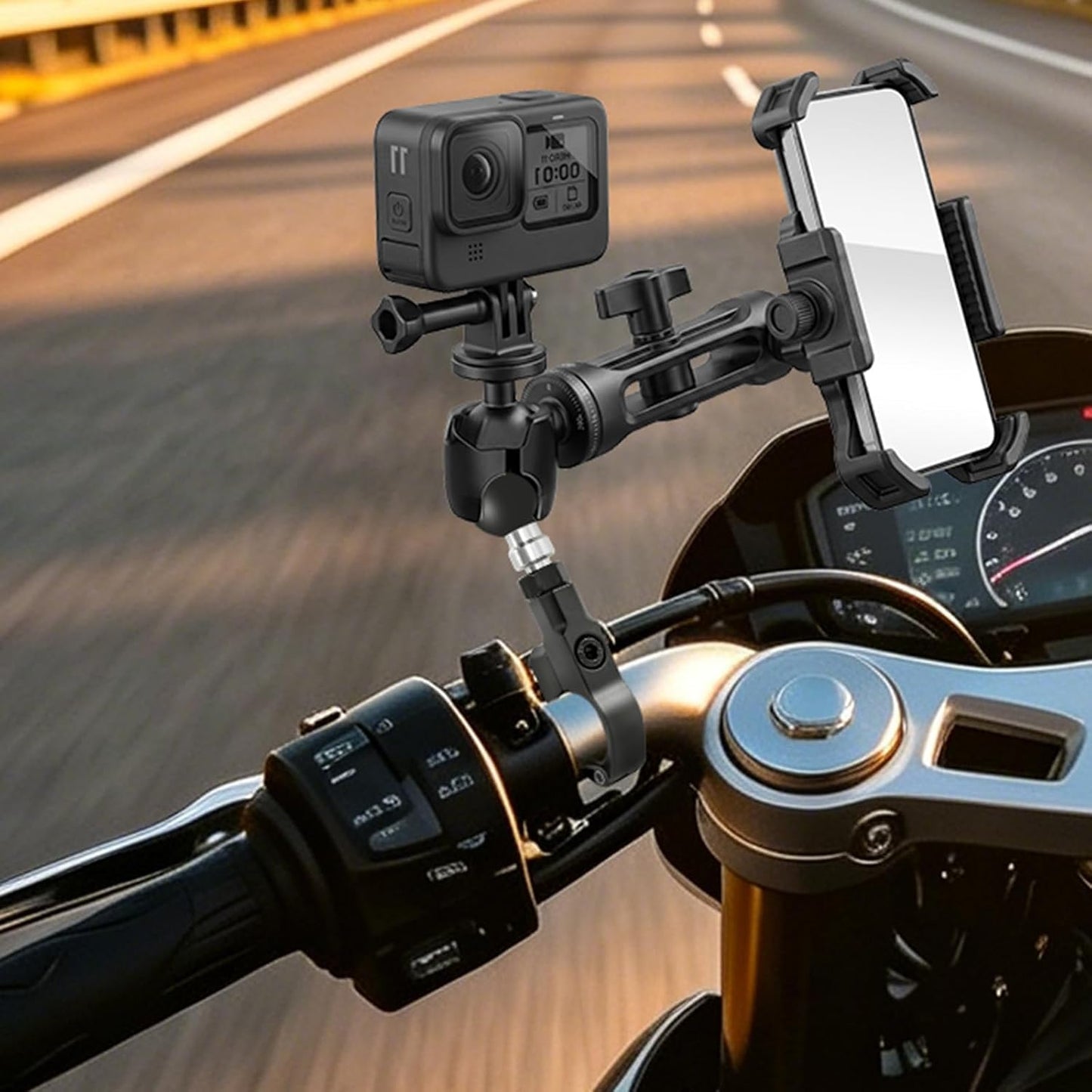 evermotor Motorrad Kugelkopf Halterung, für 22/25 mm Lenker, 2 Stück