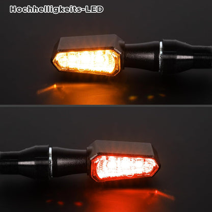 E32 2in1 Mini LED Blinker Motorrad, Alu CNC M8 amber weiß rot