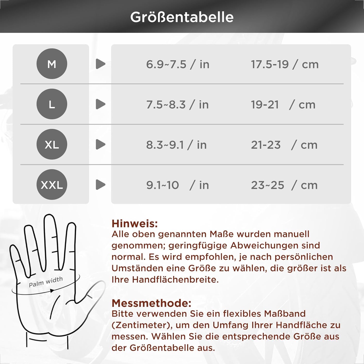 motorrad handschuhe größentabelle Sommer Motorradhandschuhe Touchscreen, atmungsaktiv Damen Herren Grey