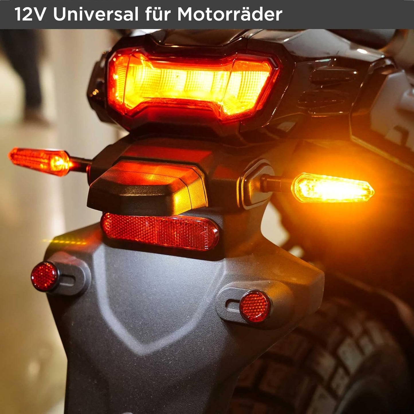 E32 LED Blinker Motorrad 2 Stück 12V 2in1 Positionslicht Rücklicht