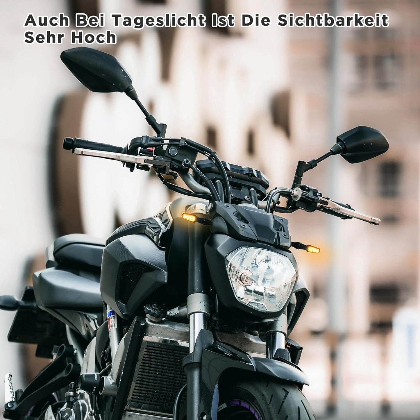 evermotor, 2in1 Mini LED Blinker Motorrad, E32 E-geprüft, Universal 12V M8 Motorrad Blinker, IP67 Wasserdicht, CNC Aluminiumschale, 2 Stück, Amber & Weiß, für Motorräder, Ebike, Quad ATV, Scooter