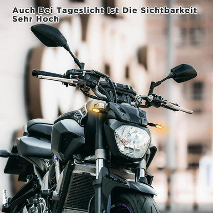 evermotor, 2in1 Mini LED Blinker Motorrad, E32 E-geprüft, Universal 12V M8 Motorrad Blinker, IP67 Wasserdicht, CNC Aluminiumschale, 2 Stück, Amber & Weiß, für Motorräder, Ebike, Quad ATV, Scooter
