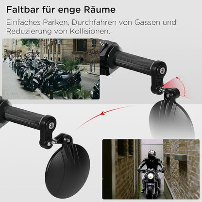 E9 Motorrad Spiegel 360° drehbar Aluminium Lenkerendenspiegel