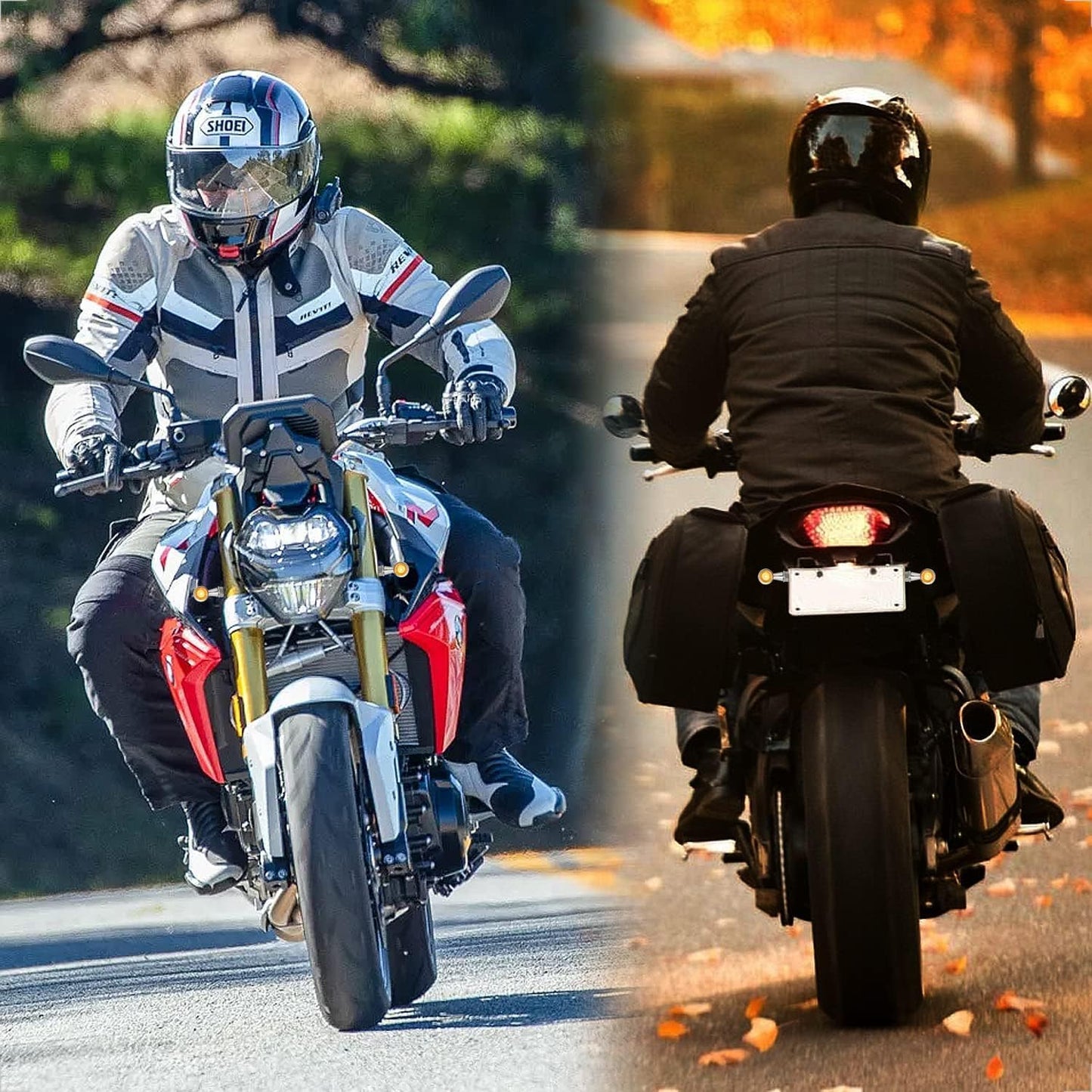 evermotor Universal 12V E24 Mini Motorrad LED Blinker Bullet Zinklegierung im Feinguss IP67 Wasserdicht E geprüft (4 Stück Silber)