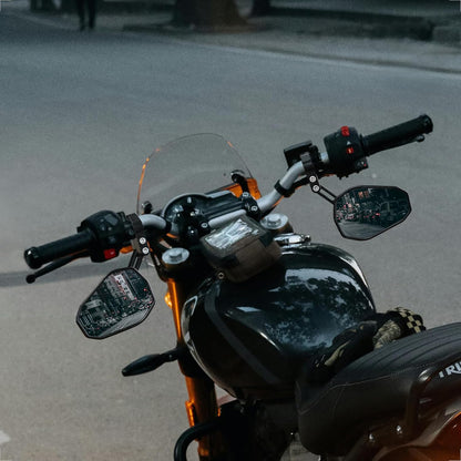 evermotor Motorrad Rückspiegel, Lenkerendenspiegel E-geprüft, 360° Verstellbar, Einfache Innenlenker-Montage, Universal für 22mm & 25,4mm Lenker, Schwarz (Aktualisierte Version)