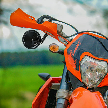 evermotor Motorrad Spiegel, E24, Ø95 mm, CNC Aluminium, 360° verstellbar, Lenker Spiegel mit Klemme, für 22 mm & 25,4 mm Lenker ohne Demontage, 1 Stück