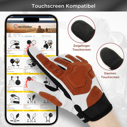 Motorrad Handschuhe Sommer Herren Damen, Touchscreen