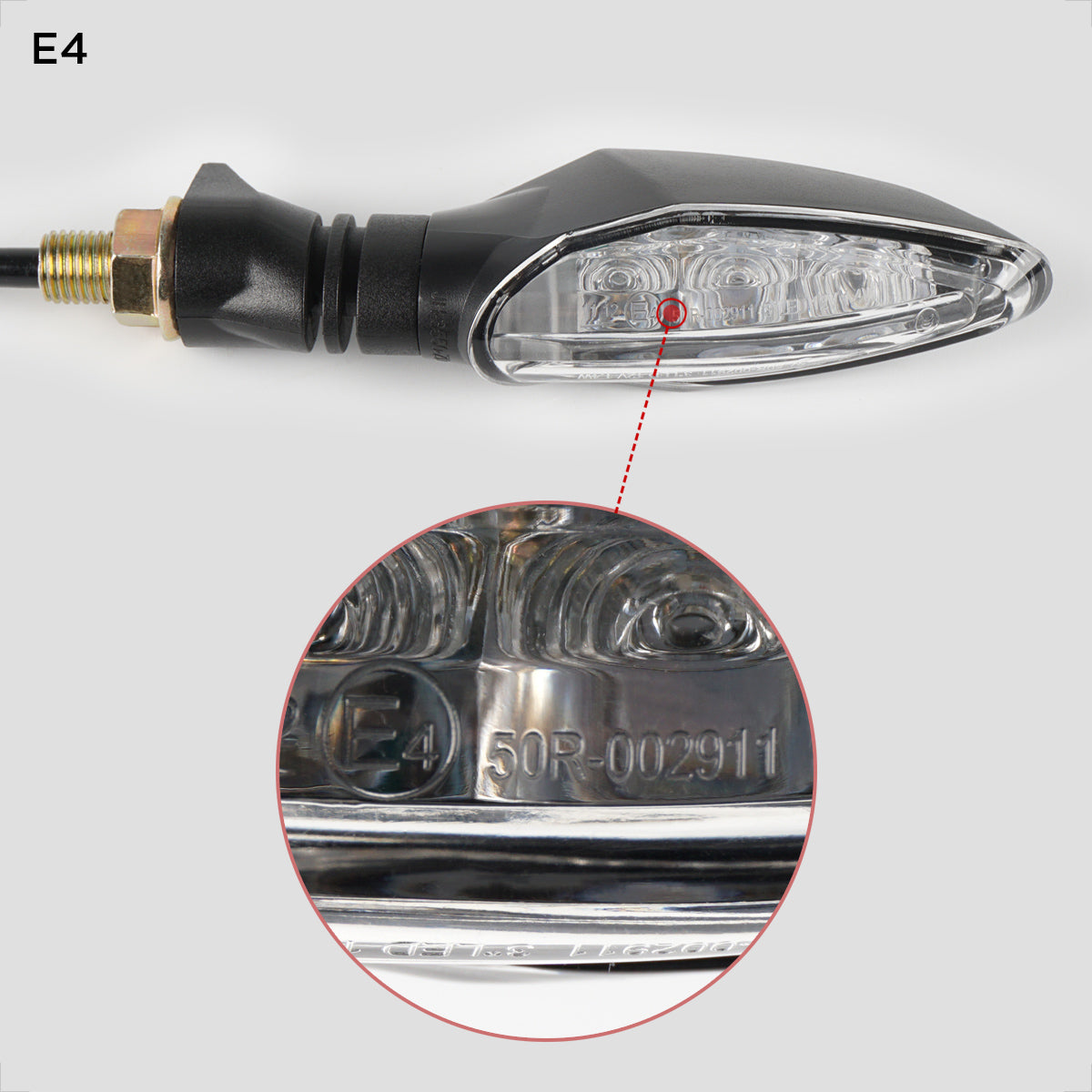 Evermotor 3/6 LED Universal 12V 2 Stück E24 Mini Motorrad LED Blinker  Aluminiumlegierung im Feinguss IP67 Wasserdicht E geprüft Φ8-Loch-Montage  6LED