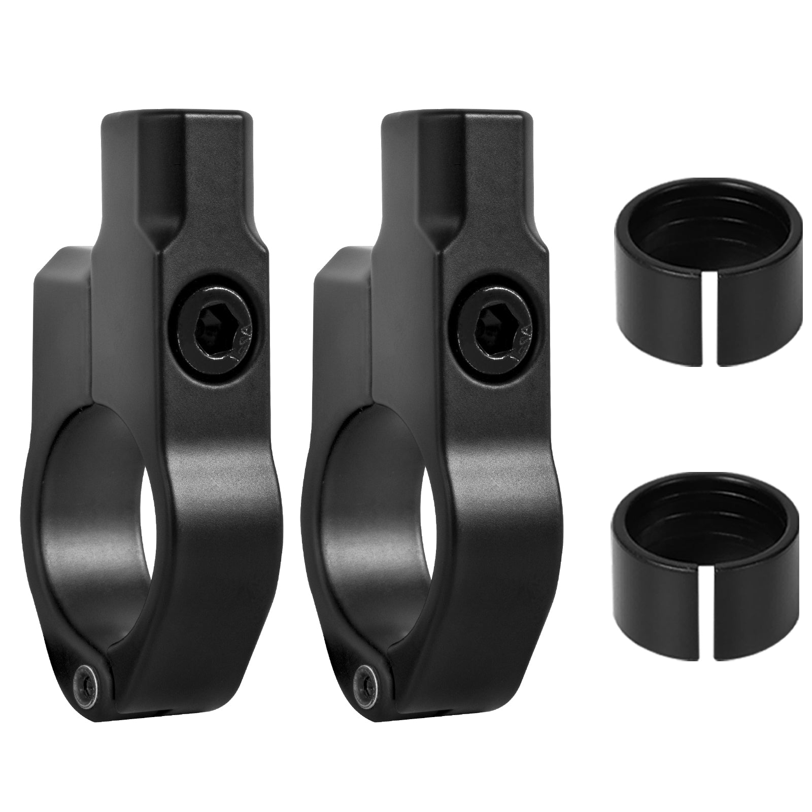 evermotor, Motorrad Spiegelhalterung 2 Stück, Aluminium Lenkerhalterung für Rückspiegel, passend für 22 mm / 25 mm Lenker, Schwarz
