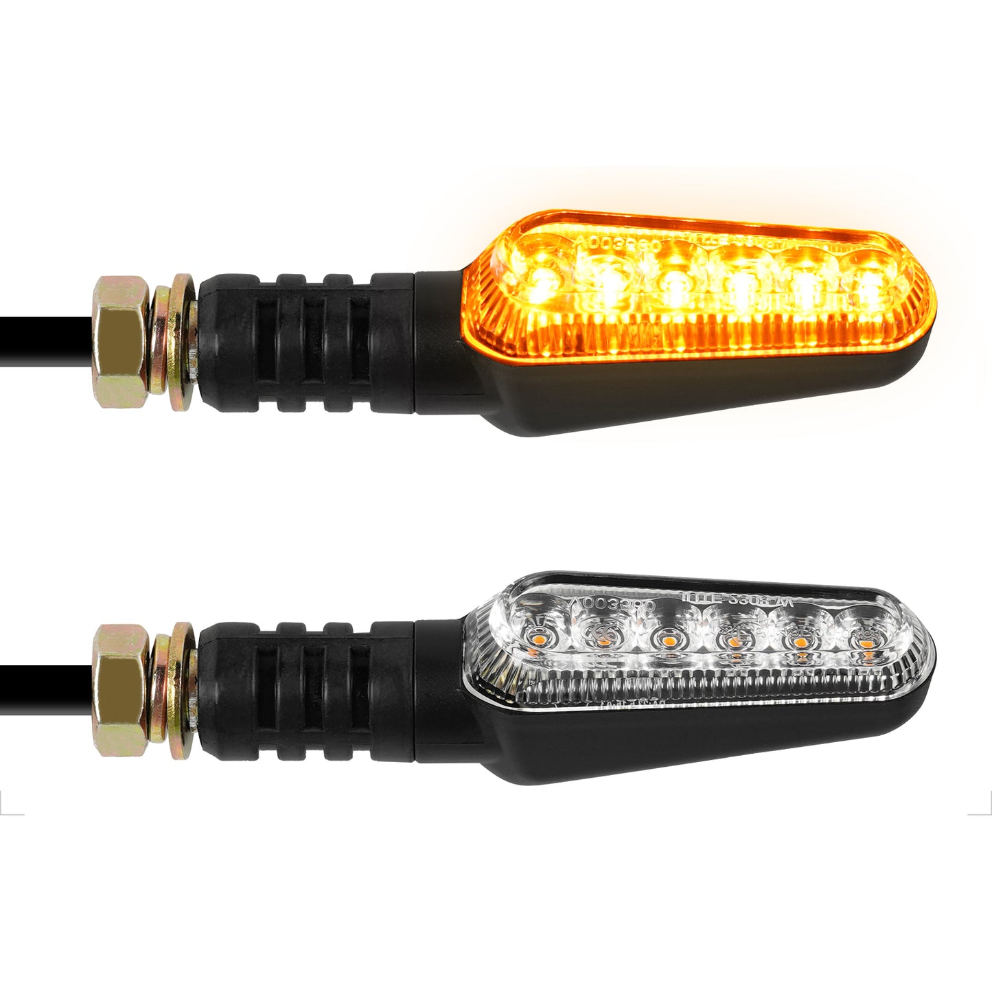Motorrad LED Blinker 12V E-geprüft, Retro Mini Blinker mit M10 Gewinde, IP67 wasserdicht