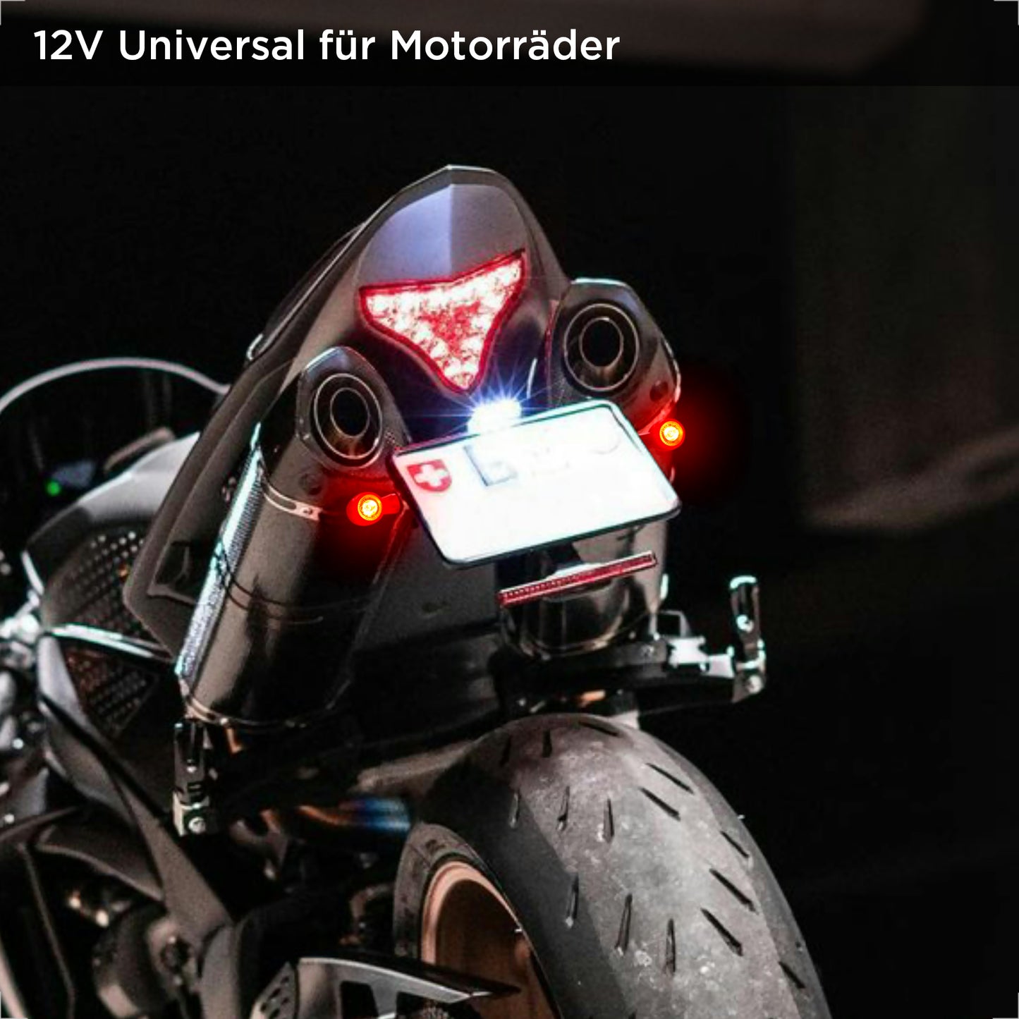 evermotor Chrom Motorrad Blinker LED Bullet, 2/4 Stück, E-geprüft E32, CNC-Aluminium, 12V – Varianten: Amber, Amber&Rot 3in1 (Blinker+Rücklicht+Bremslicht), Amber&Weiß 2in1