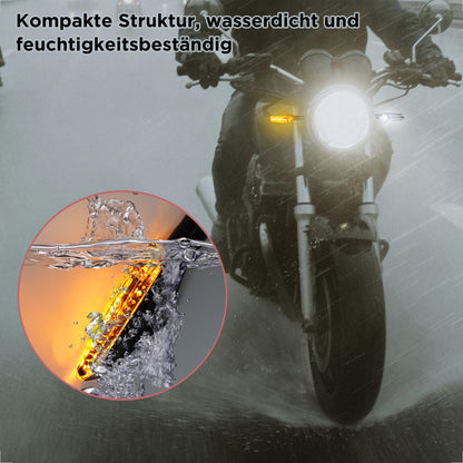 evermotor LED Blinker Motorrad e-geprüft, 12V, 2x bernsteinfarbenes Blinklicht & weißes Positionslicht + 2x bernsteinfarbenes Blinklicht & rotes Rücklicht, M8-Gewindebolzen