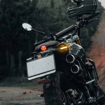 evermotor Lauflicht Blinker Motorrad LED 12V, 2 Stück Hohe Helligkeit Motorradblinker Laufeffekt, IP67 Wasserdicht, E-Geprüft, Kabellänge 300 mm