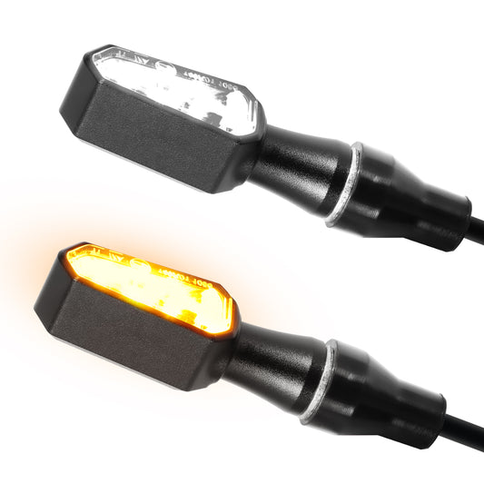 E32 2in1 Mini LED Blinker Motorrad, Alu CNC M8 amber weiß rot