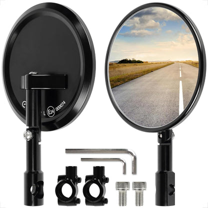 E-geprüfte Motorrad Rückspiegel 22mm, CNC Aluminium 360° drehbar