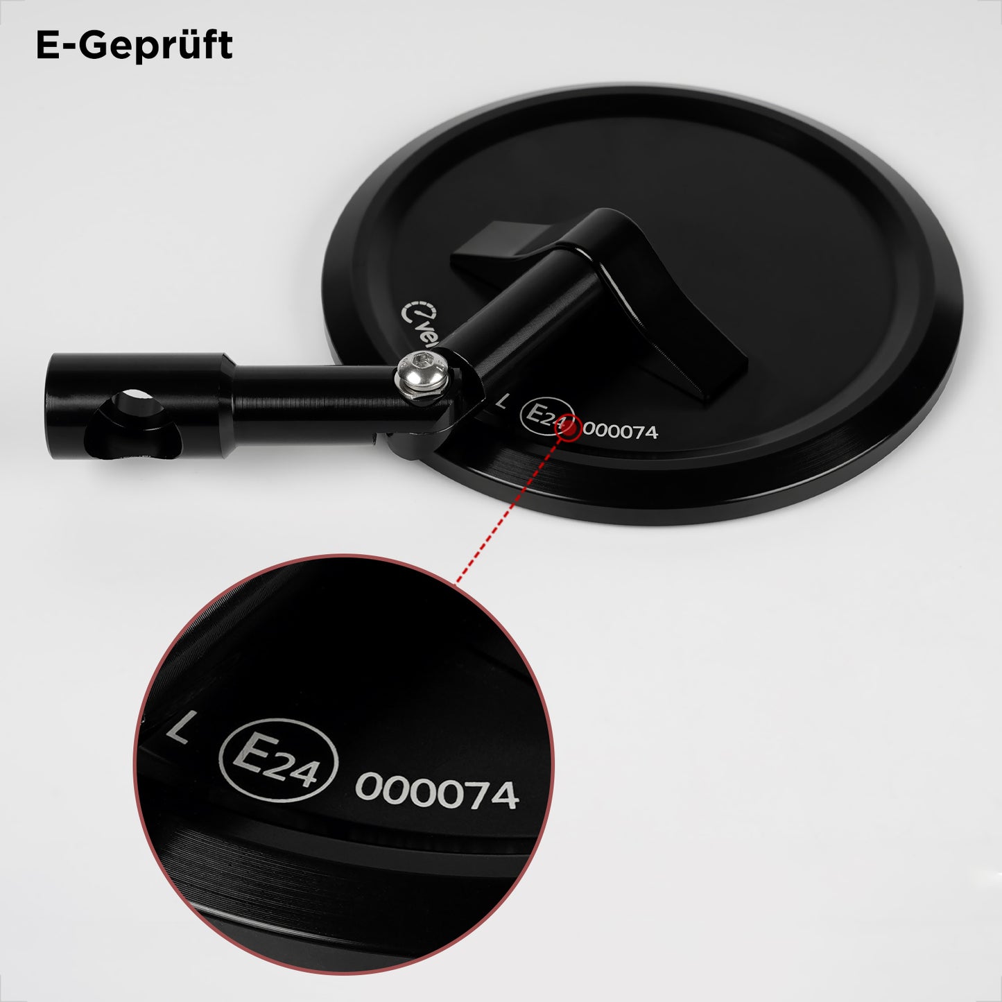 Evermotor Lenkerendenspiegel, E-geprüft, 360°Drehbar Motorrad Spiegel, CNC-gefrästem Aluminium, 7/8" 22mm Runde MotorradSpiegel kompatibal mit Scooter, Roller, ATV, Moped (2 Stück)