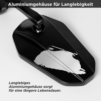 evermotor Motorrad Spiegel, E24 lenkerendenspiegel, Aluminium Motorradspiegel, für Quad Roller ATV Scooter, 2 Stück