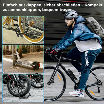 Evermotor Faltschloss Fahrrad mit Halterung, 85 cm lang, Hochsicherheits-Schloss aus gehärtetem Stahl Faltbares Schloss für E-Bike E-Scooter Motorrad