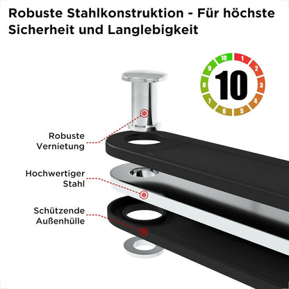 Evermotor Faltschloss Fahrrad mit Halterung, 85 cm lang, Hochsicherheits-Schloss aus gehärtetem Stahl Faltbares Schloss für E-Bike E-Scooter Motorrad
