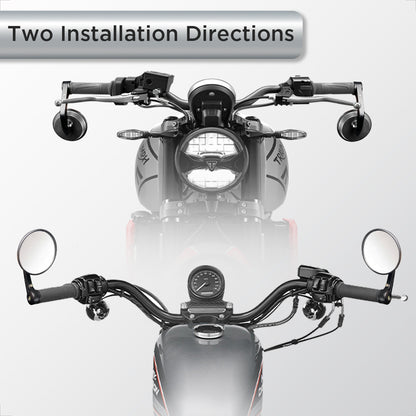 Evermotor Universal 10mm im Uhrzeigersinn Motorrad Roller Moped ATV Seite  Rückspiegel 2 Stück Motorrad Spiegel Seitenspiegel E-geprüft